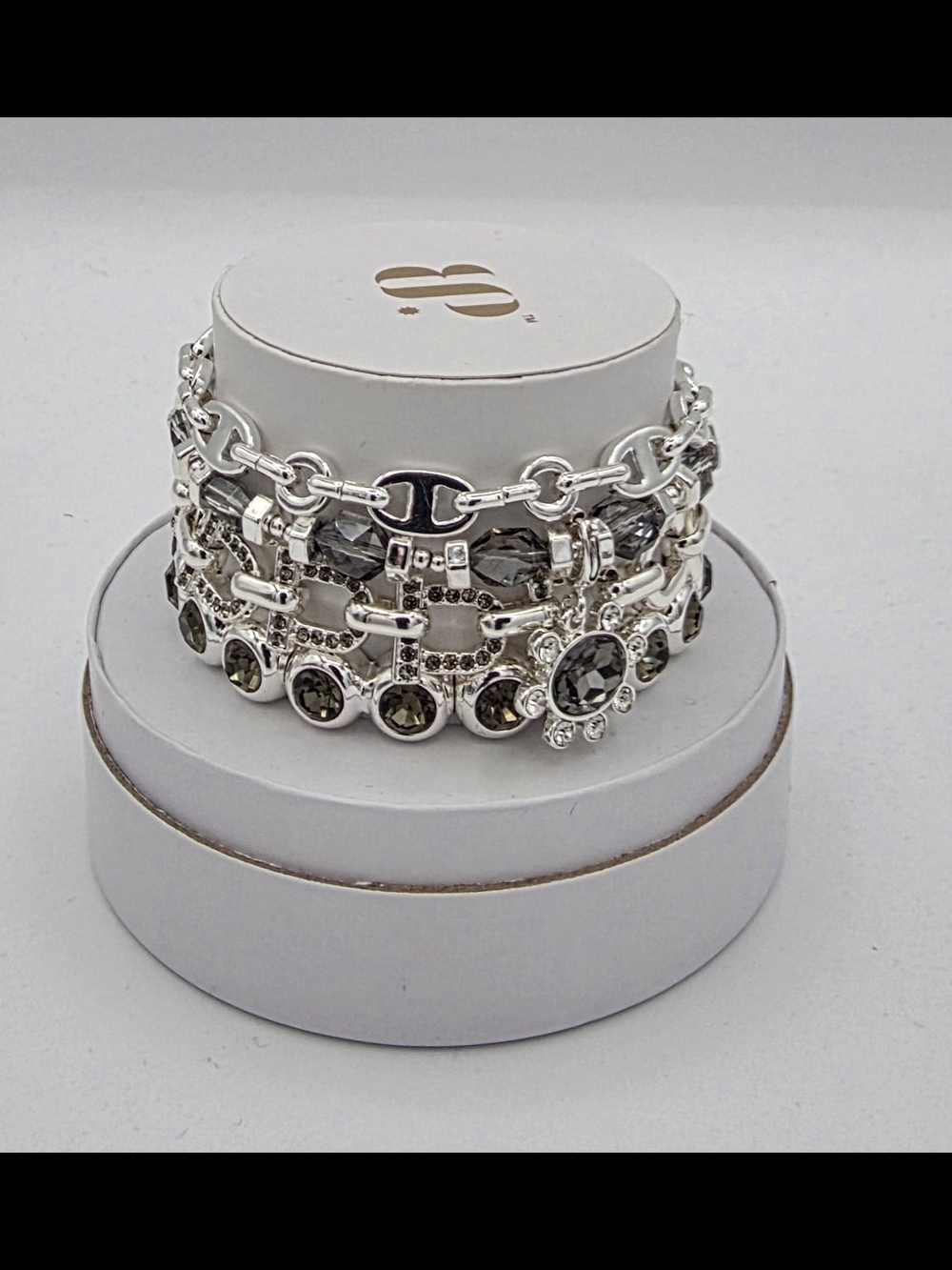 BP Silver-Tone Layered "DIVA" Bracelet Stack